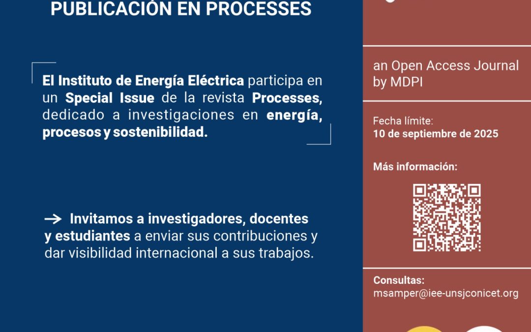 El IEE participa en un Special Issue de la revista Processes