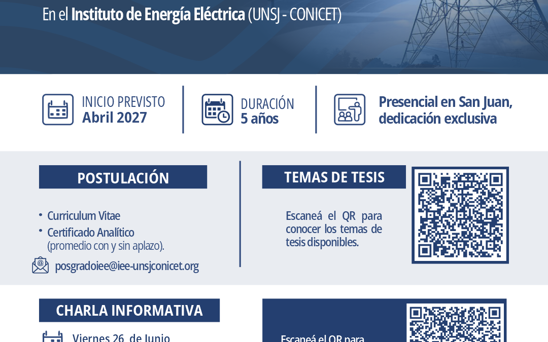 Convocatoria abierta para Beca Interna Doctoral CONICET